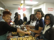 Students from Columbia Heights and Chinatown Prepping Potato Skins